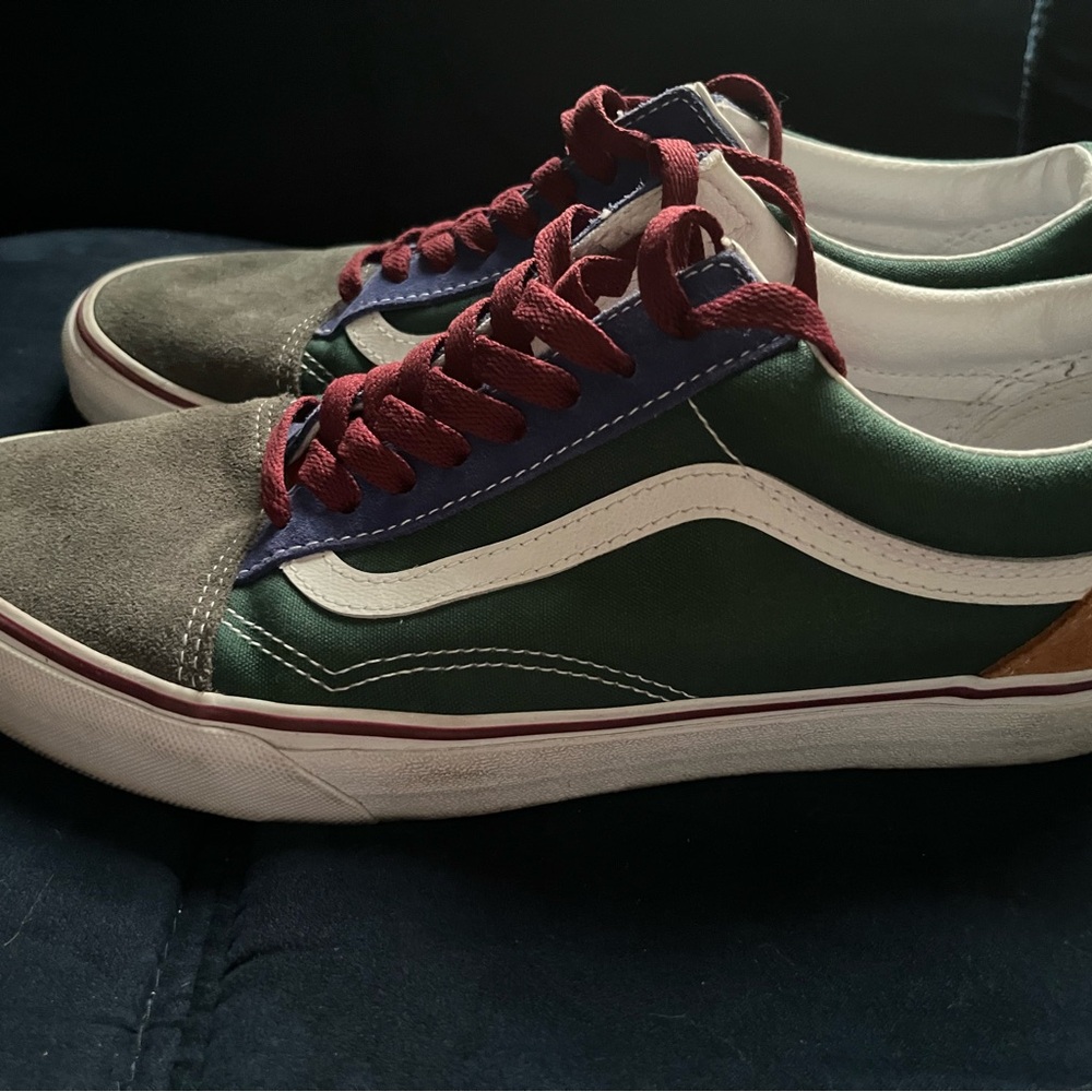 Vans Men's Green and Blue Sneakers